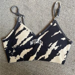 Darc Sport SHE OUR LOYALTY EVERSON SEAMLESS BRA IN BLACK/TAN NATIVE CAMO ohana